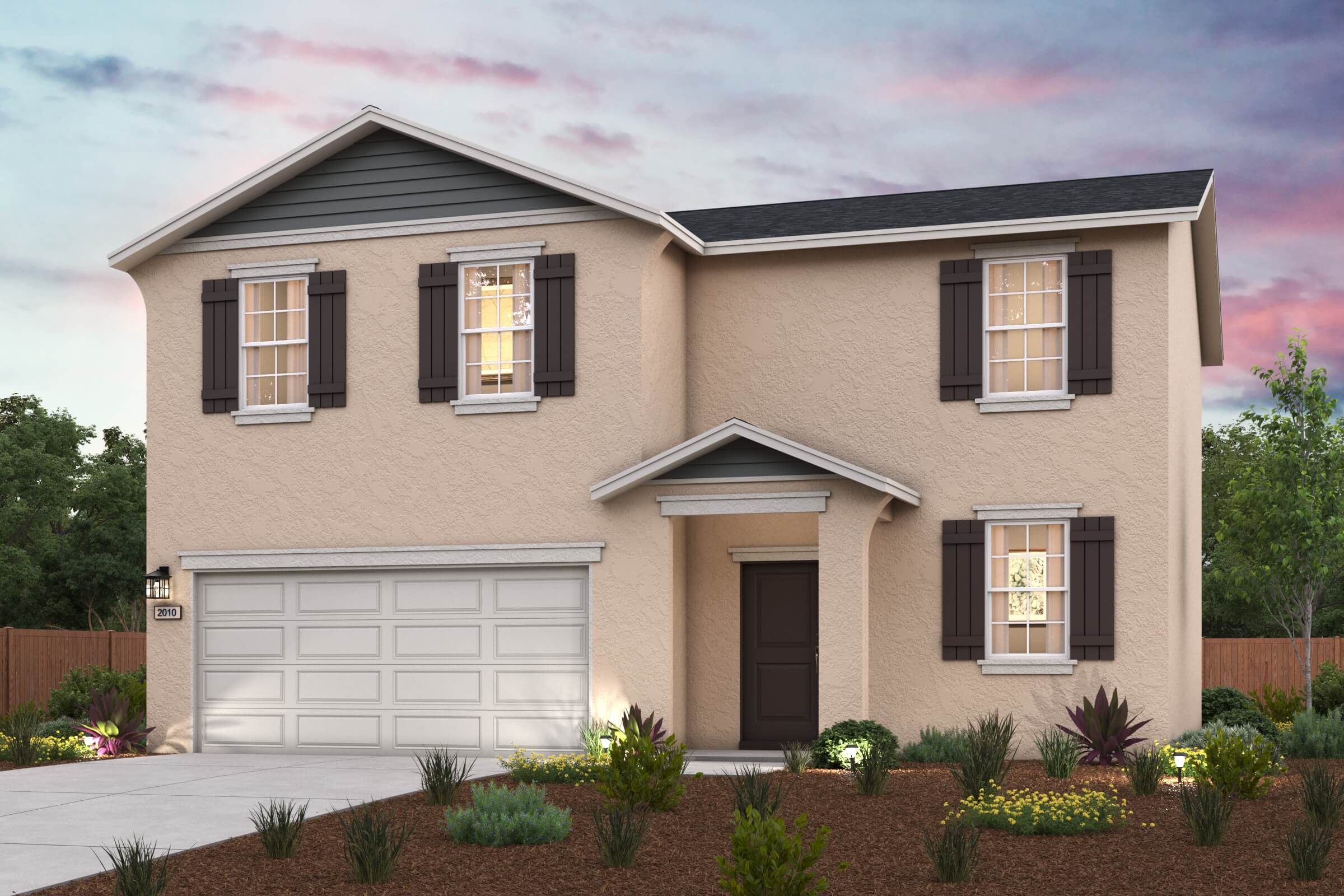 A house with a garage.