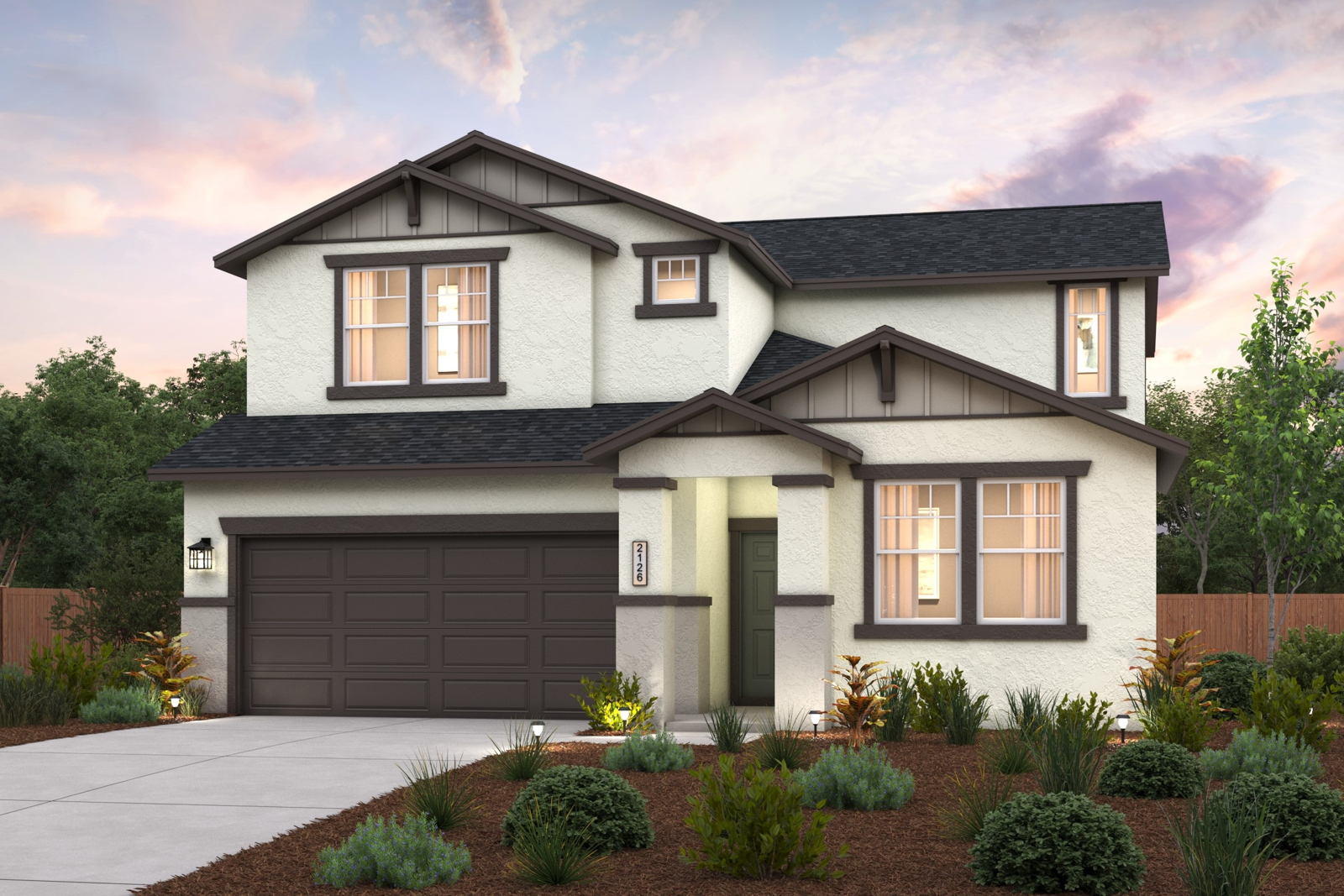 A house with a garage.