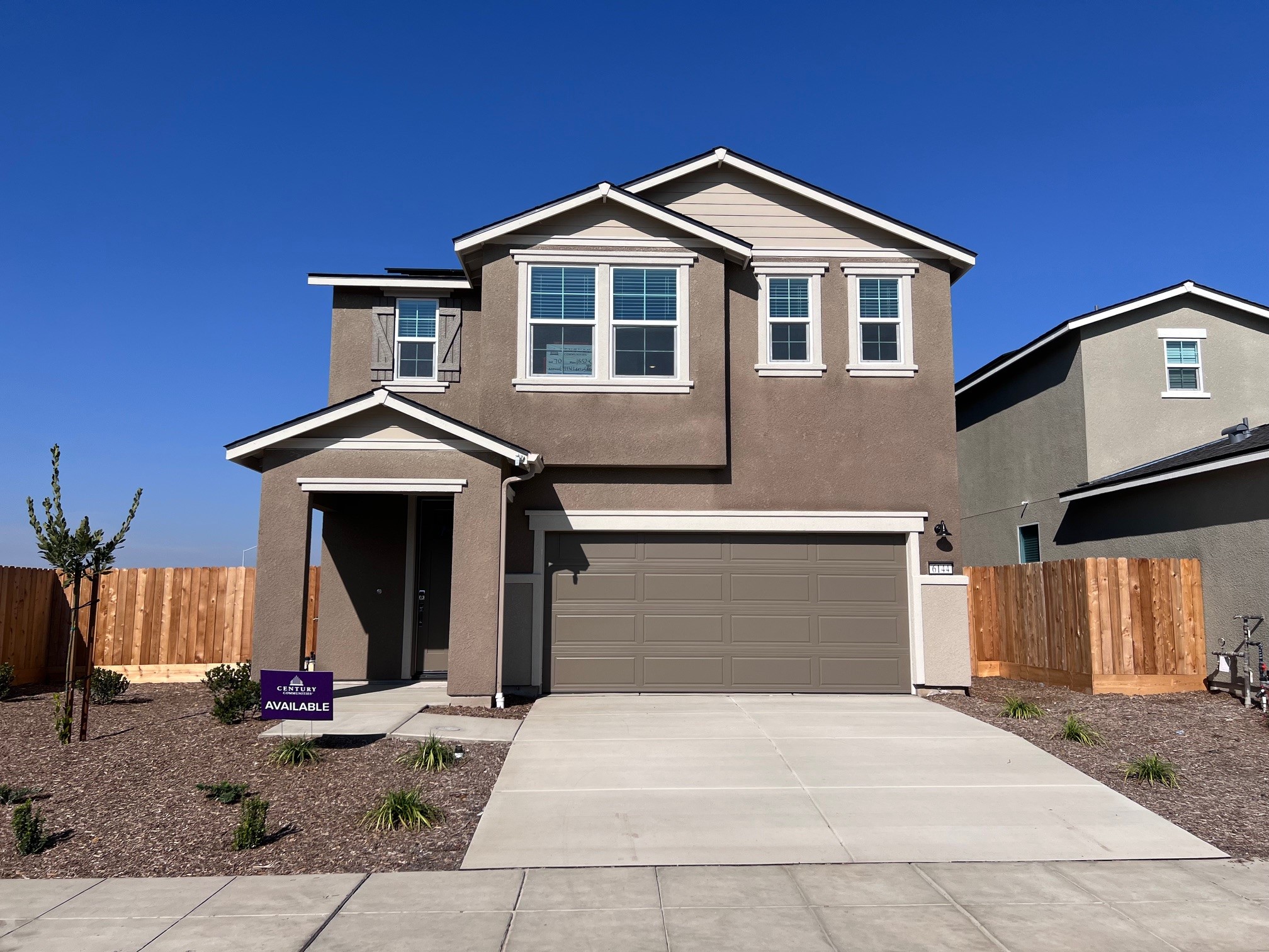 A house with a garage.