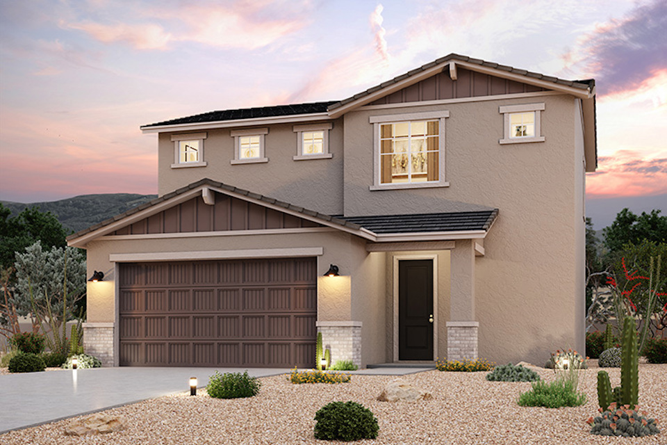 A house with a garage.