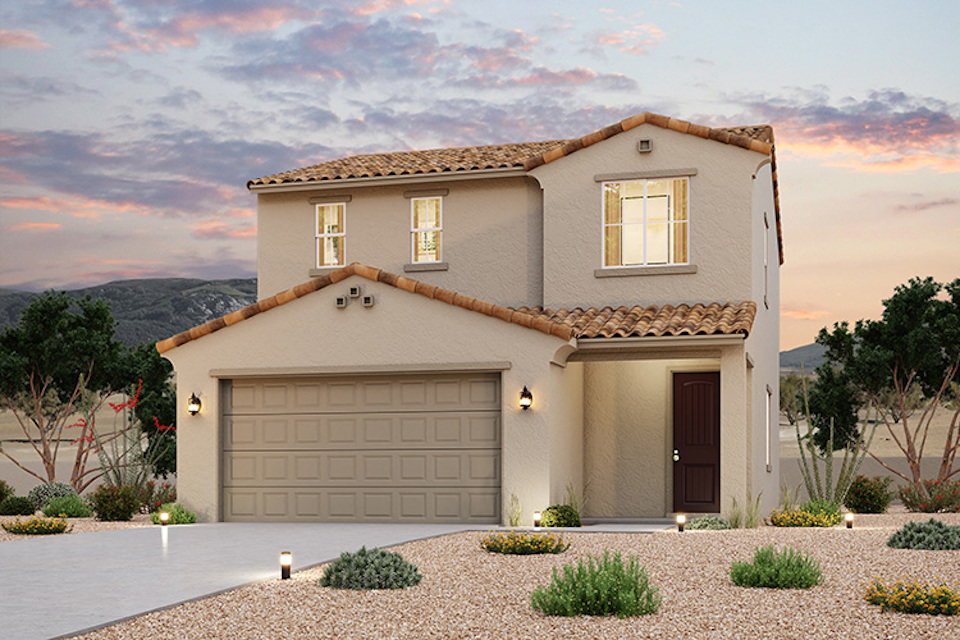 A house with a garage.