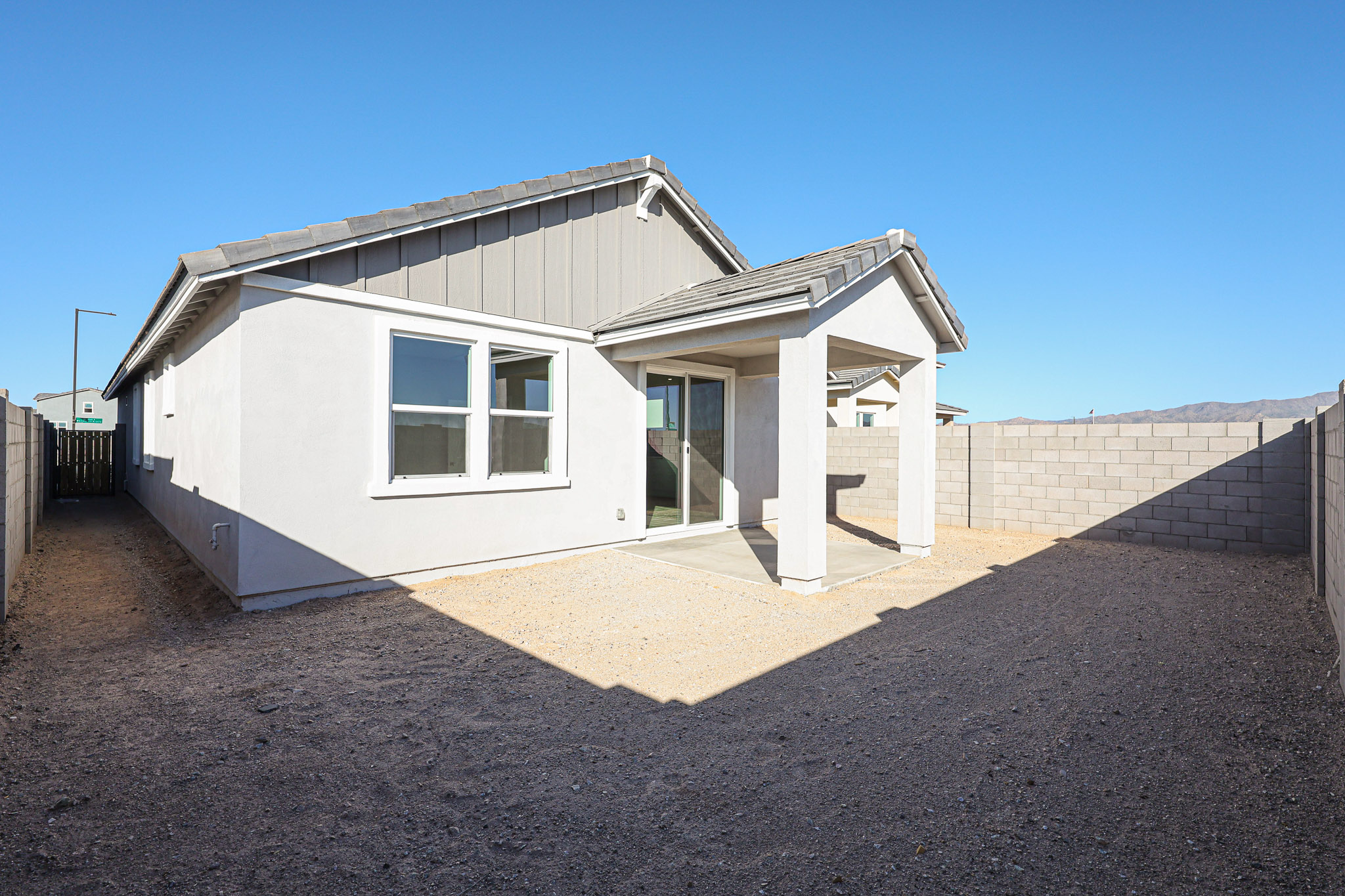A house with a garage.