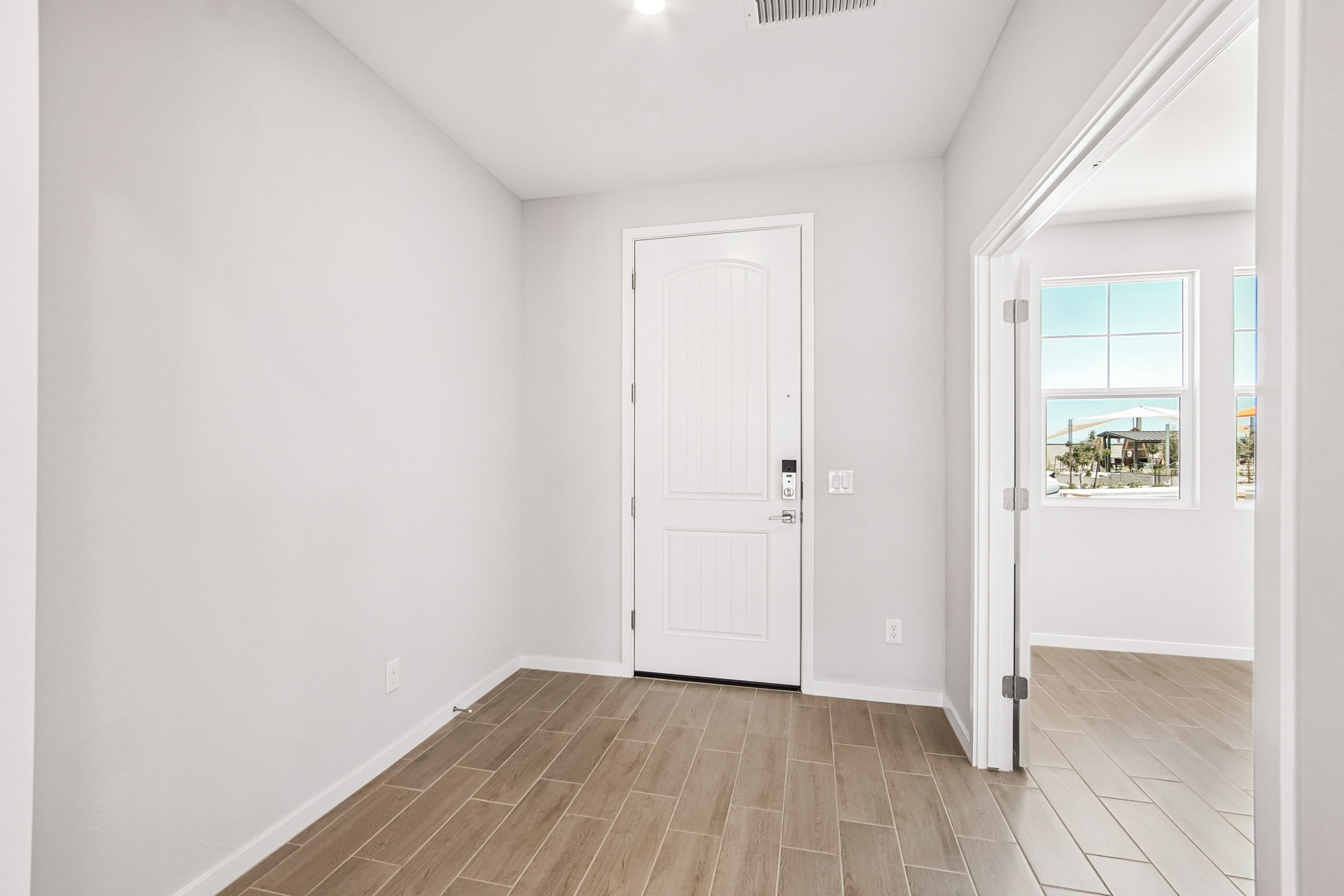 A room with white doors.