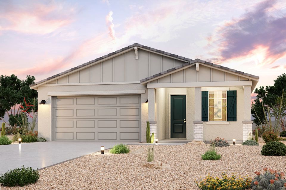 A house with a garage.