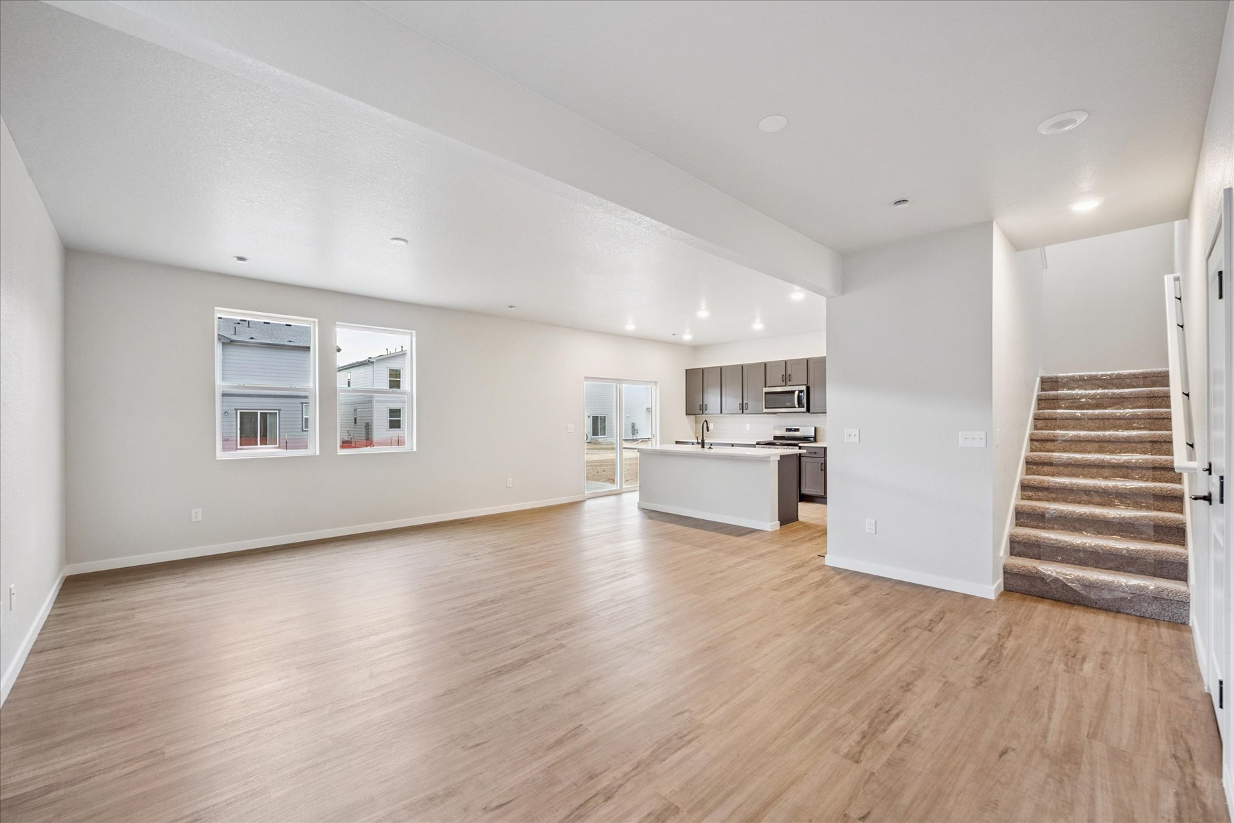 A large empty living room.