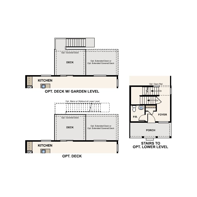 Diagram, engineering drawing. Fraser Floorplan, Main Level Options