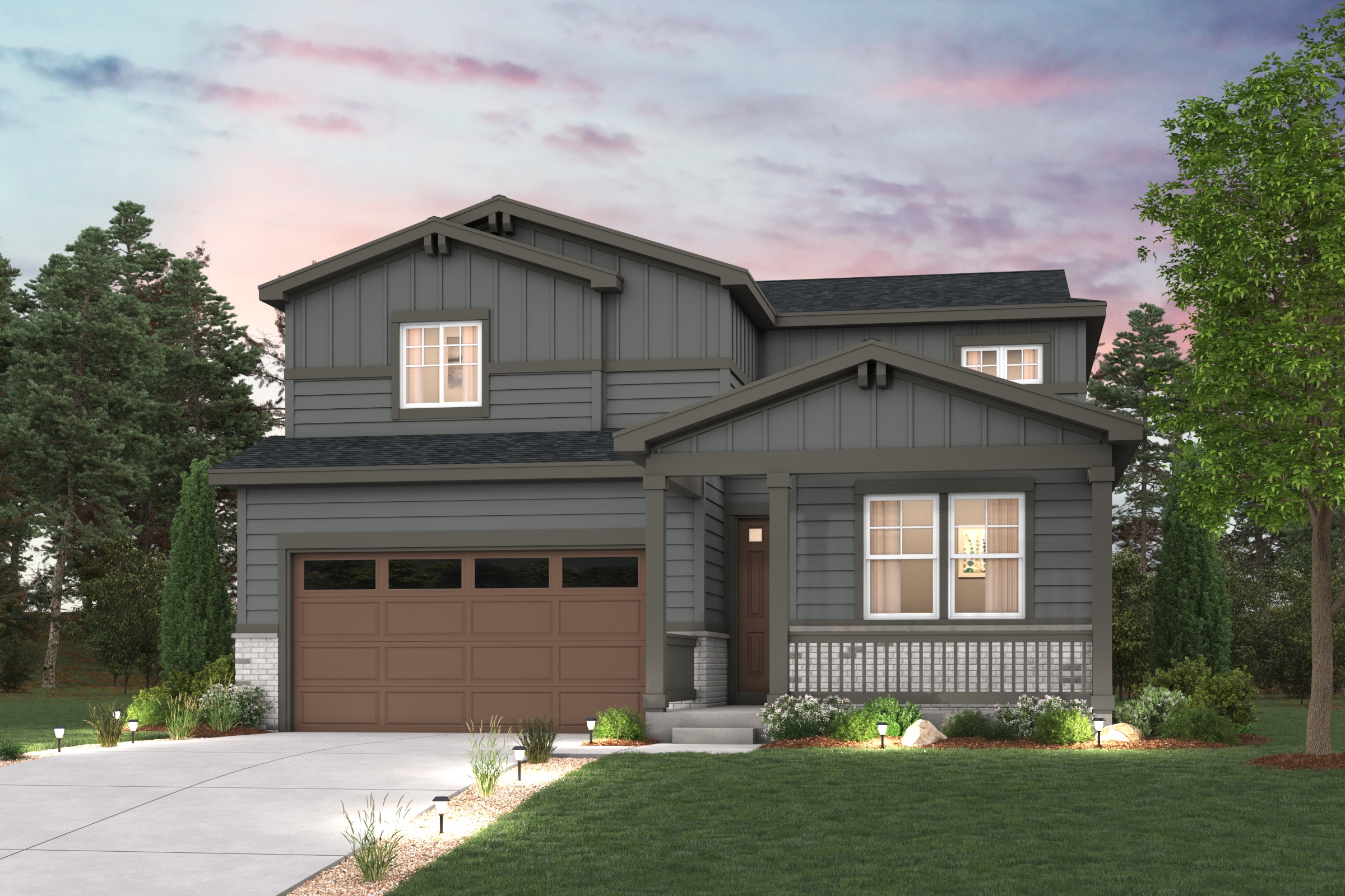 A house with a garage.