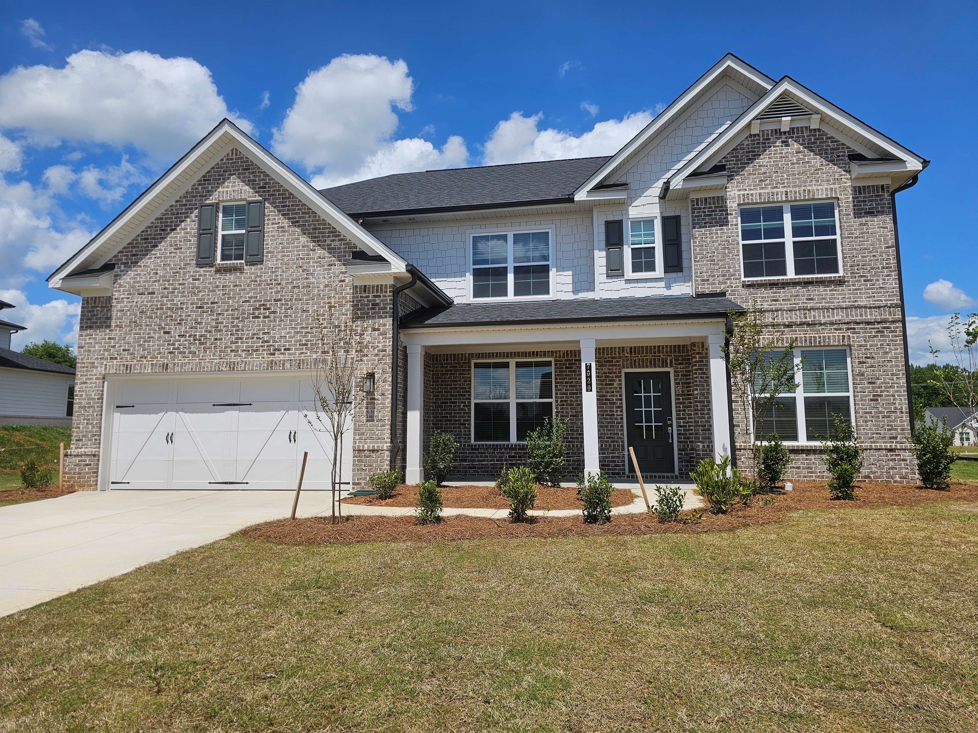A house with a garage.