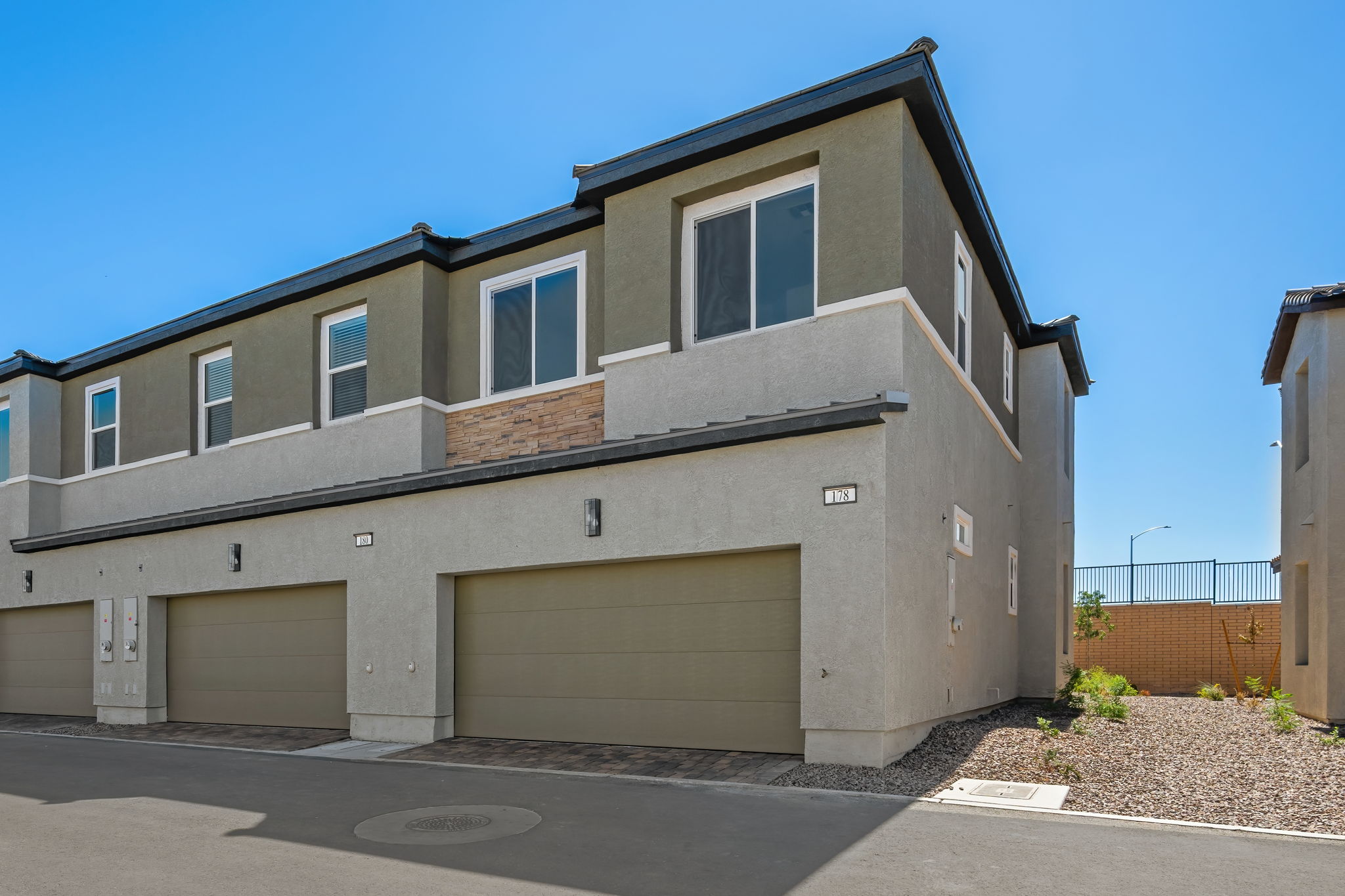 A building with garages.