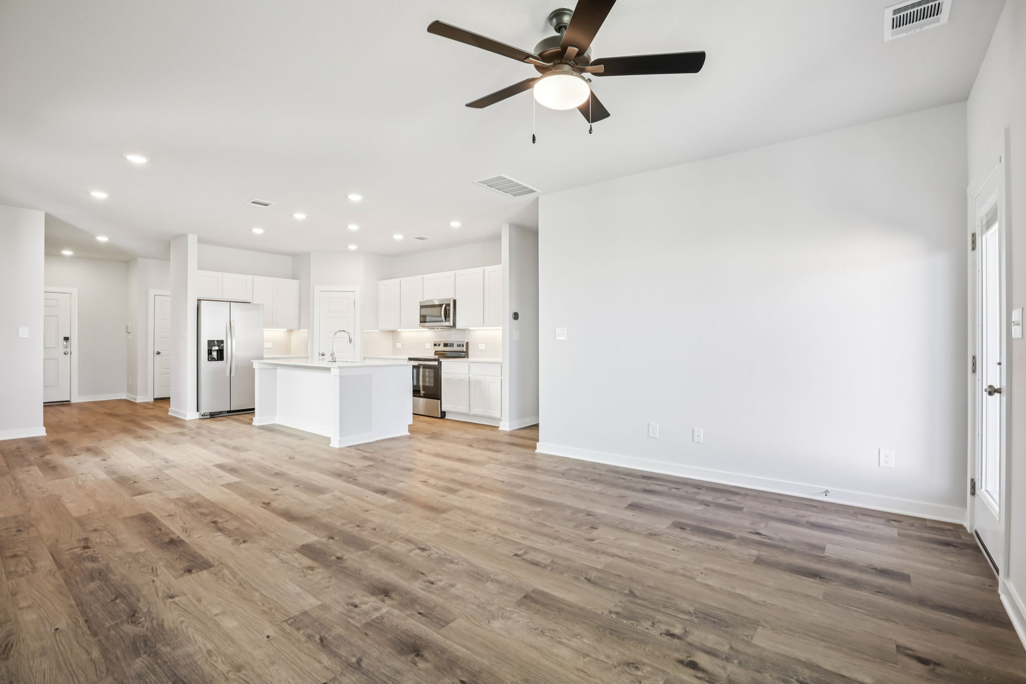 A large empty kitchen.