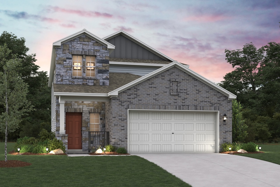 A house with a garage.