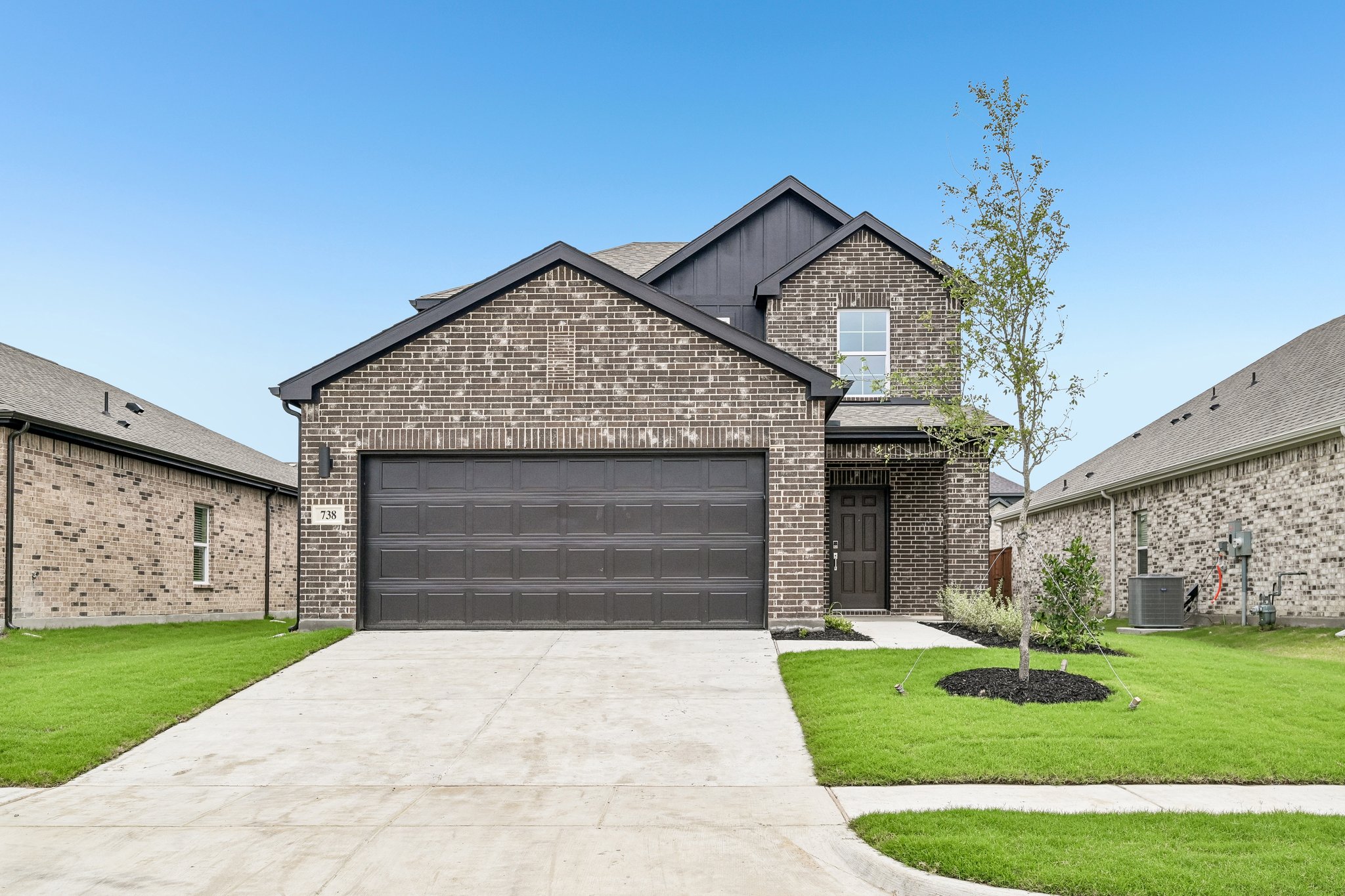 A house with a garage.