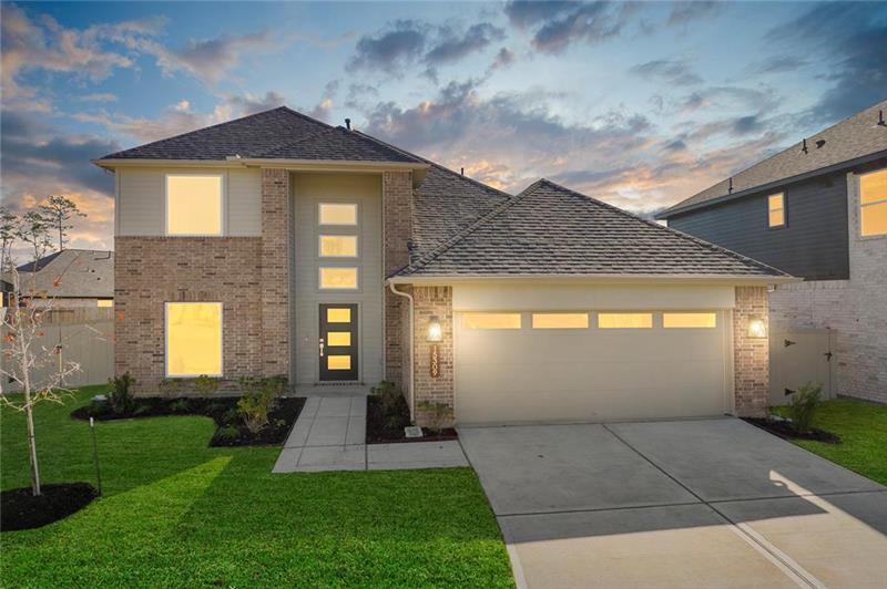 A house with a garage.