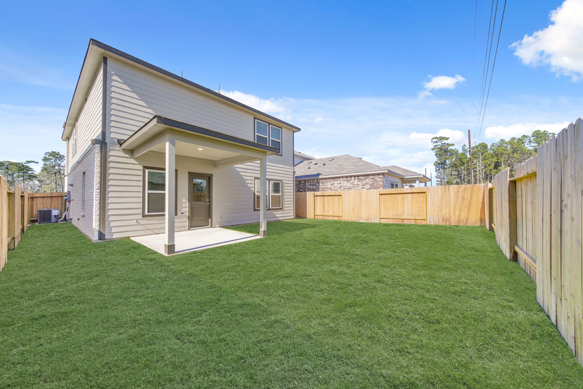 A house with a fence around it.