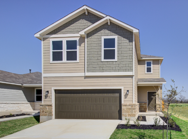 A house with a garage.