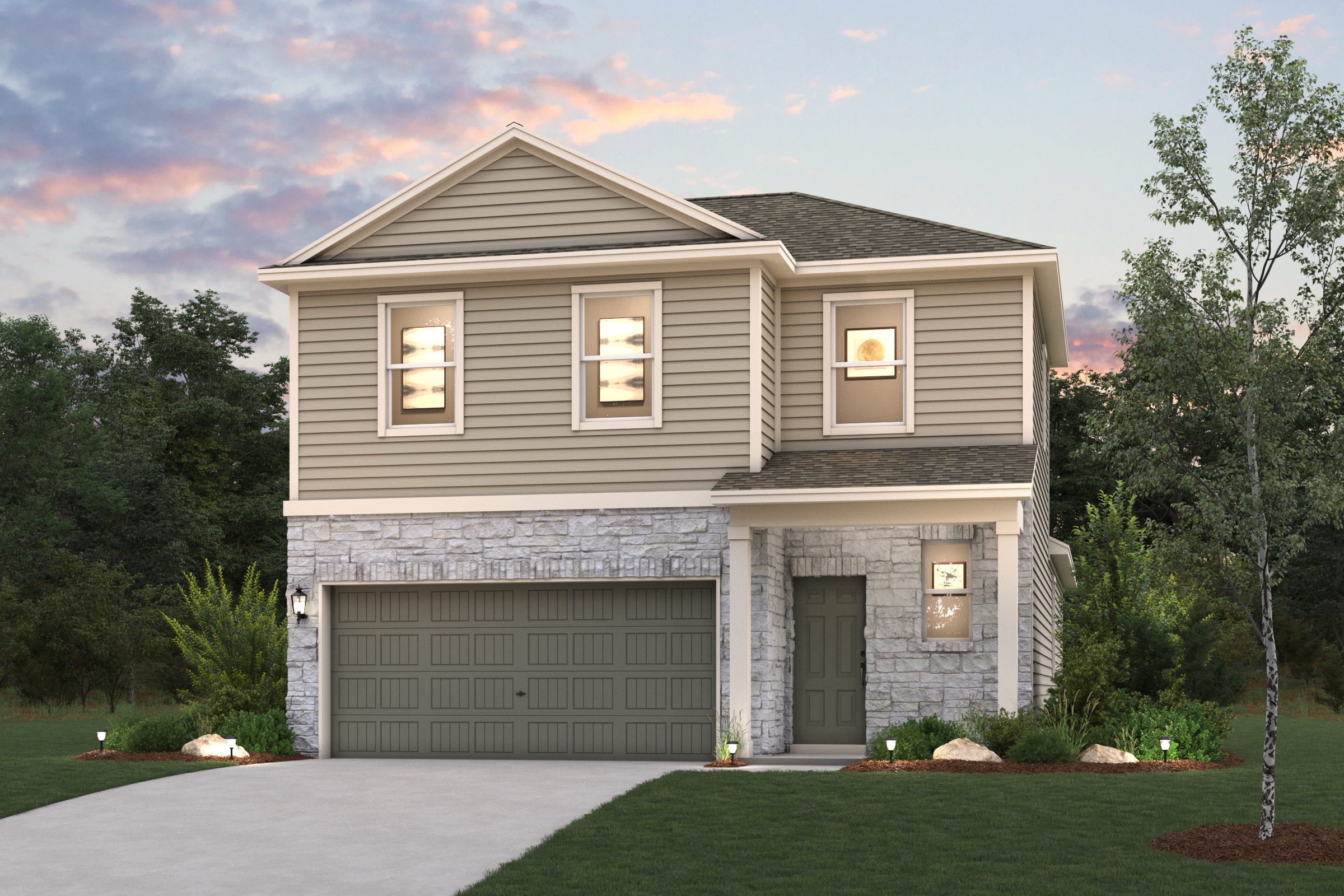 A house with a garage.