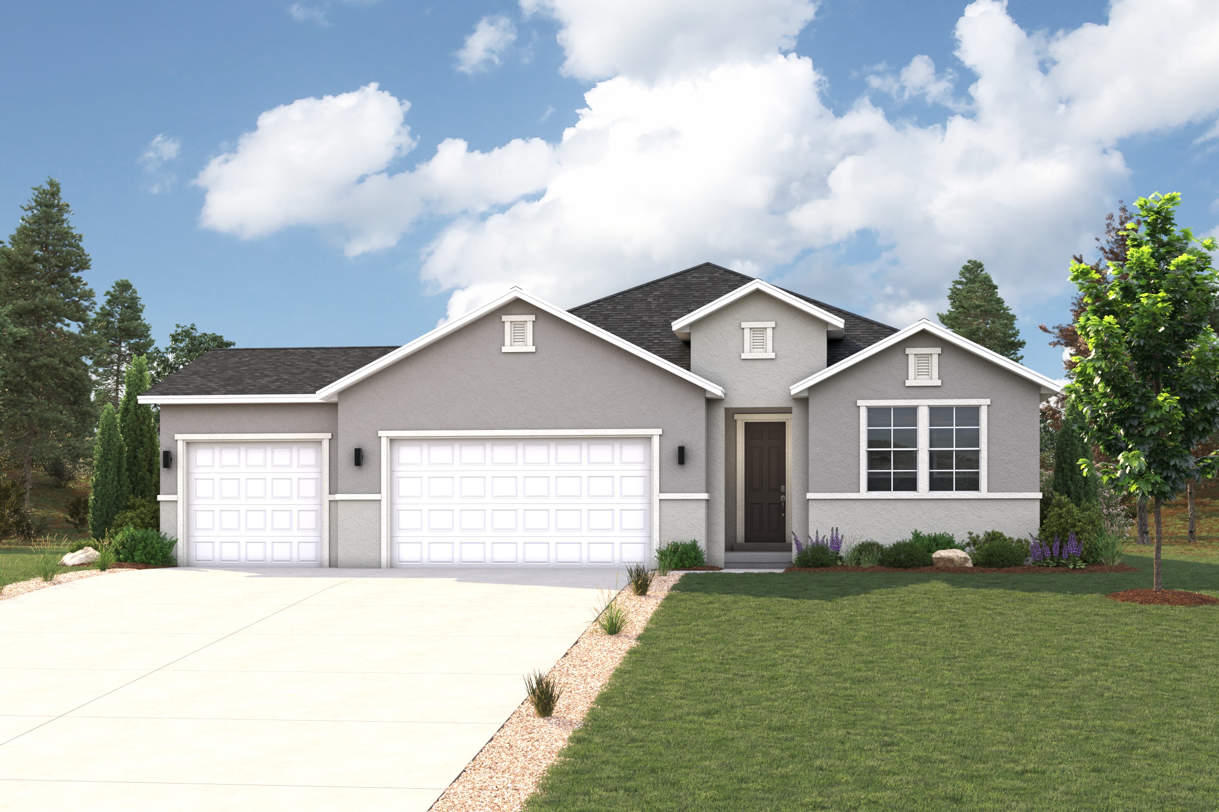 A house with a driveway.