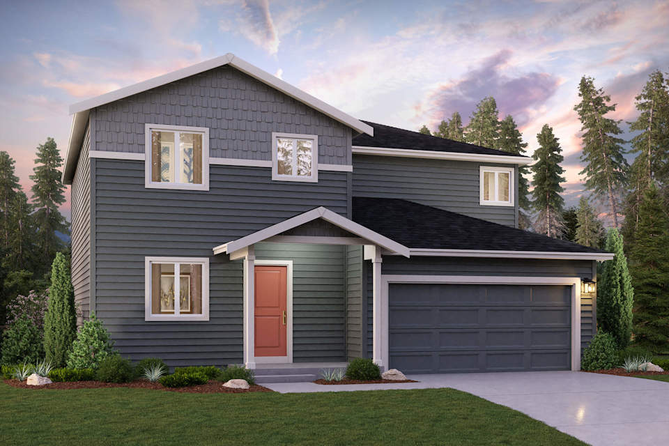 A house with a garage.