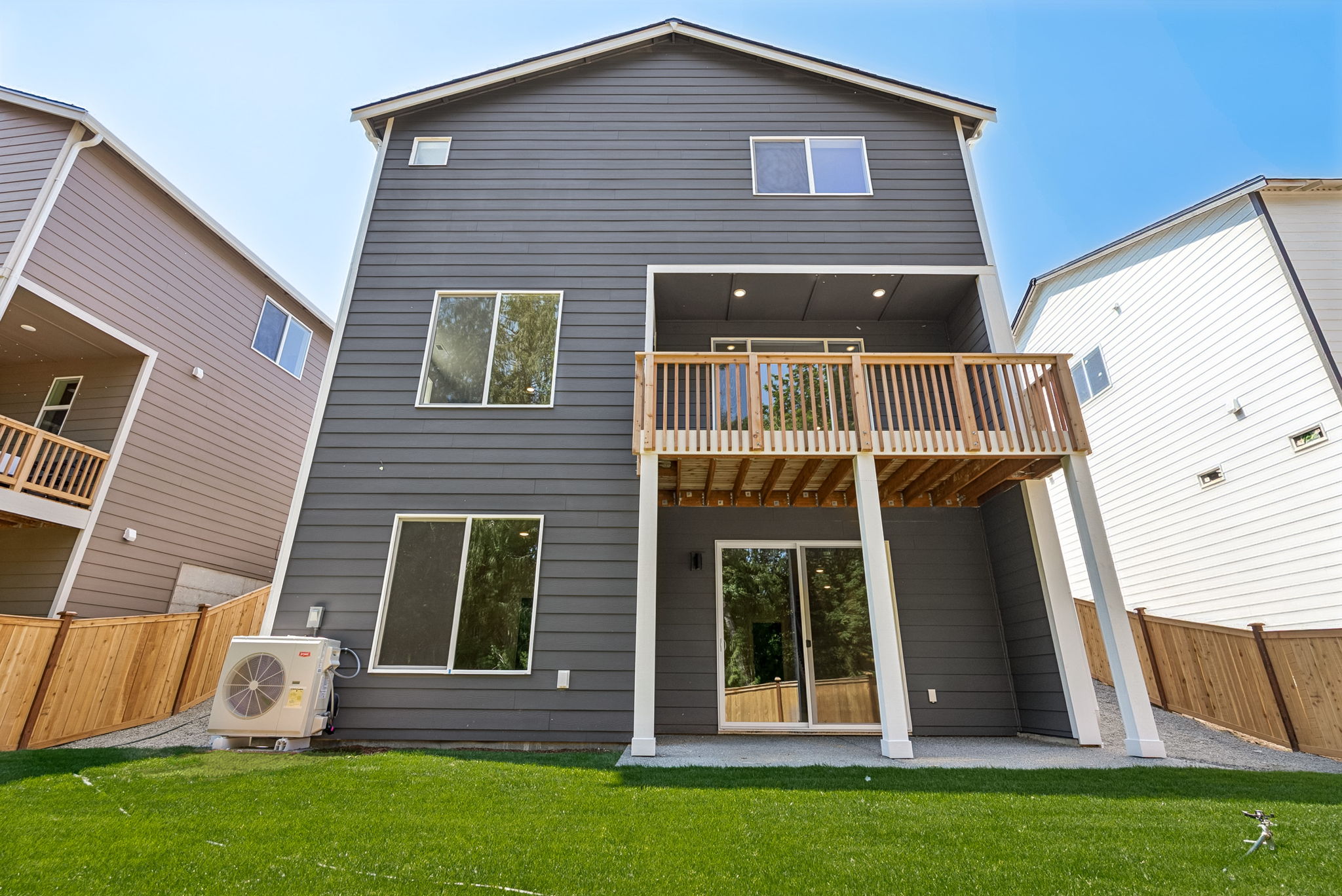 A house with a deck.