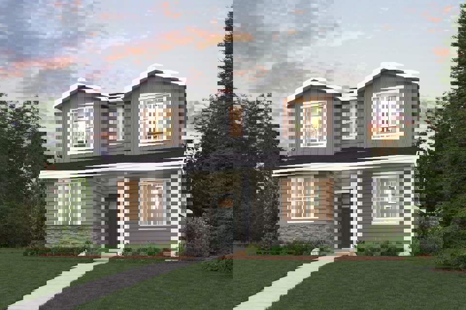 A house with a driveway.