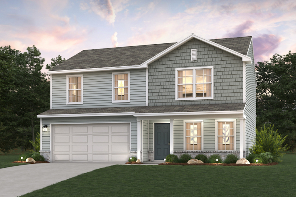 A house with a garage.