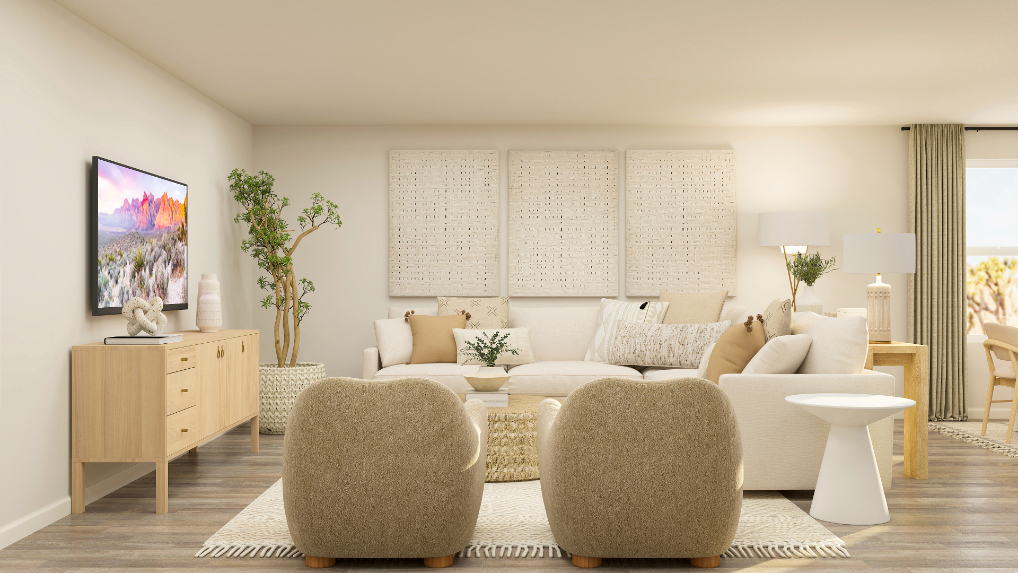 A living room with a couch and a coffee table.