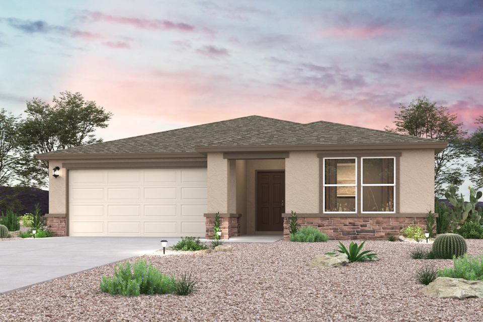 A house with a garage.