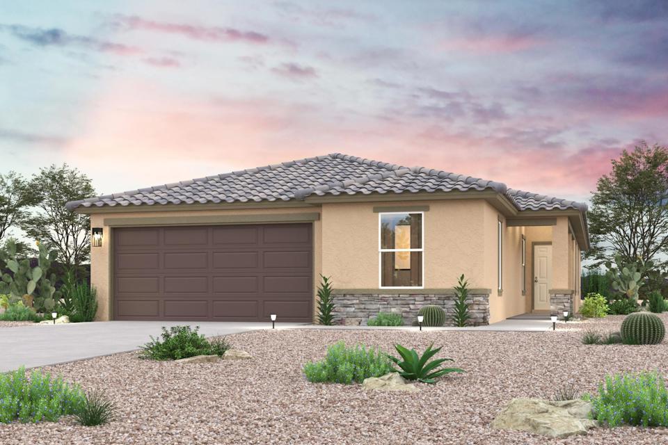 A house with a garage.