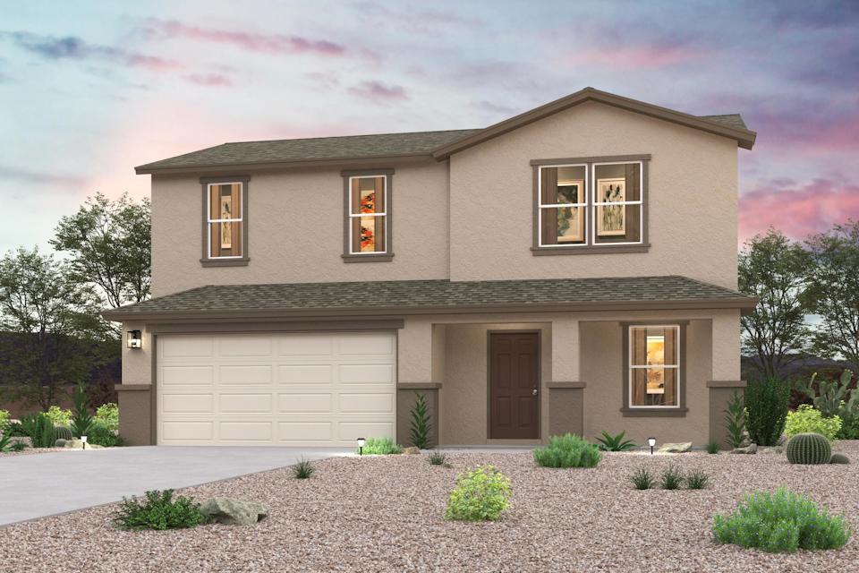 A house with a garage.