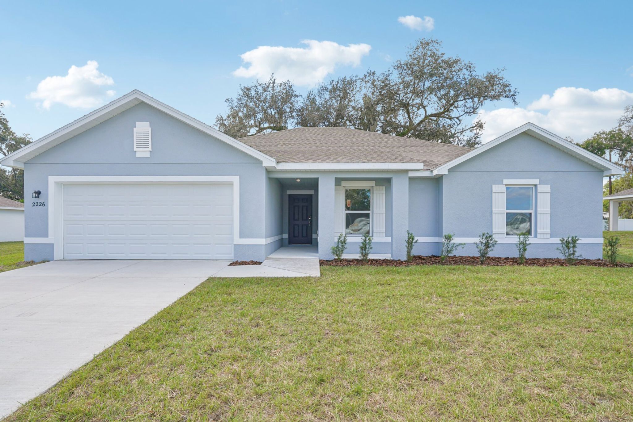A house with a garage.