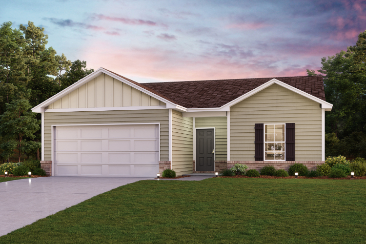 A house with a garage.