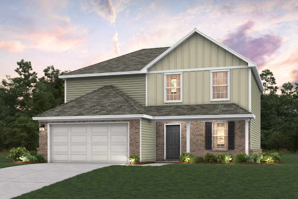 A house with a garage.