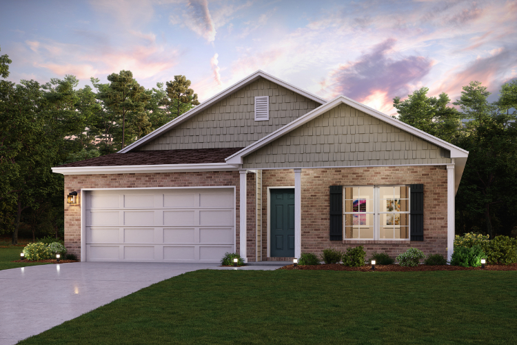 A house with a garage.